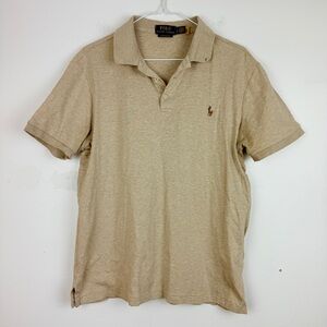 Polo Ralph Lauren Tan Custom Slim Fit Polo Shirt Classic Preppy